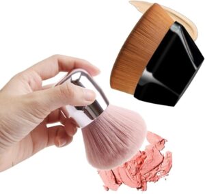 Kit Pinceis De Maquiagem, Um Pincel Para Base + Um Pincel para Blush Com Cerdas Macias